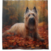 Skye Terrier in Herfst laat Herfst inspireren Douchegordijn (Voorkant)