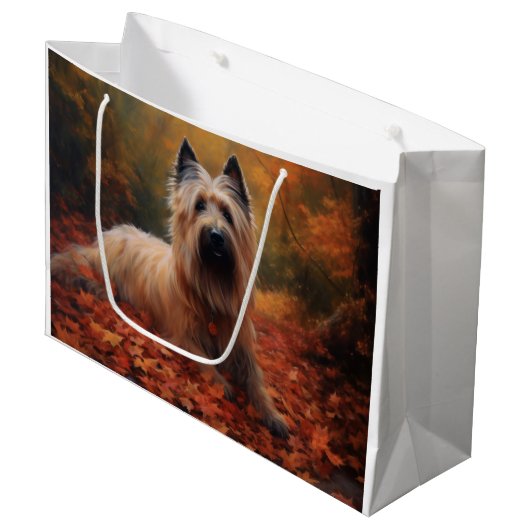 Skye Terrier in Herfst laat Herfst inspireren Groot Cadeauzakje (Voorkant Gekanteld)