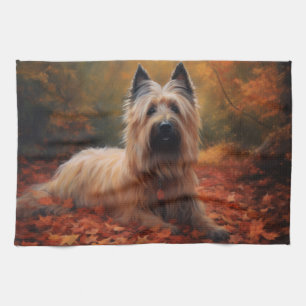 Skye Terrier in Herfst laat Herfst inspireren Theedoek