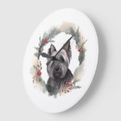 Skye Terrier Kerstkrans Feestelijke Pup Grote Klok (Hoek)