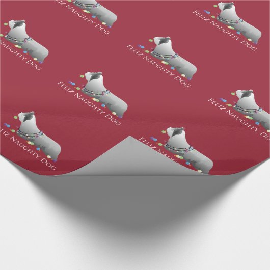 Skye Terrier Merry-kerstontwerp Cadeaupapier (Hoek)