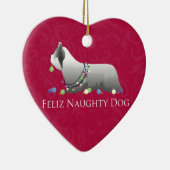 Skye Terrier Merry-kerstontwerp Keramisch Ornament (Rechts)