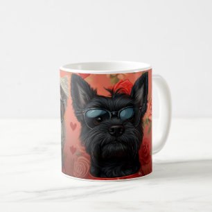 Skye Terrier met Hart Rozen Valentijnsdag Koffiemok
