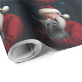 Skye Terrier met Kerstman Feestelijke Kerstmis Cadeaupapier (Rol Hoek)