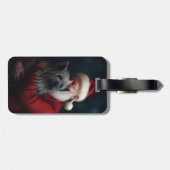 Skye Terrier met Sinterklaas Feestelijke Kerstmis Bagagelabel (Achterkant horizontaal)