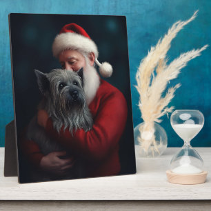 Skye Terrier met Sinterklaas Feestelijke Kerstmis Fotoplaat