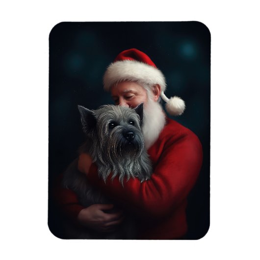 Skye Terrier met Sinterklaas Feestelijke Kerstmis Magneet (Verticaal)