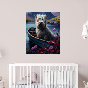 Skye Terrier op een peddel: Een Schilderachtig avo Poster