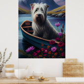 Skye Terrier op een peddel: Een Schilderachtig avo Poster (Keuken)