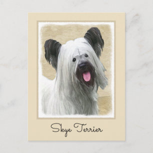 Skye Terrier Painting - Cute Original Dog Art Briefkaart