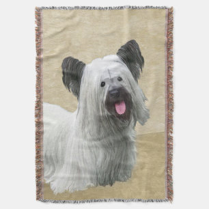 Skye Terrier Painting - Cute Original Dog Art Deken