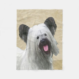 Skye Terrier Painting - Cute Original Dog Art Fleece Deken