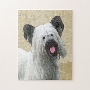 Skye Terrier Painting - Cute Original Dog Art Legpuzzel