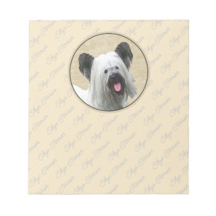 Skye Terrier Painting - Cute Original Dog Art Notitieblok
