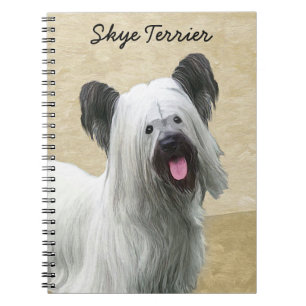 Skye Terrier Painting - Cute Original Dog Art Notitieboek