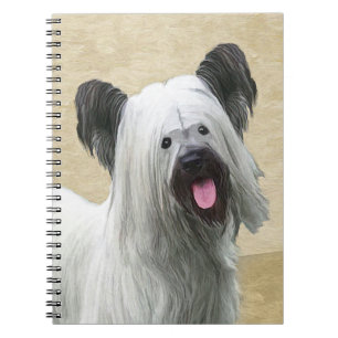 Skye Terrier Painting - Cute Original Dog Art Notitieboek