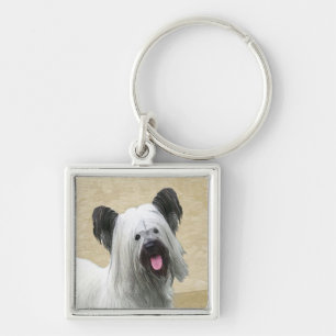 Skye Terrier Painting - Cute Original Dog Art Sleutelhanger