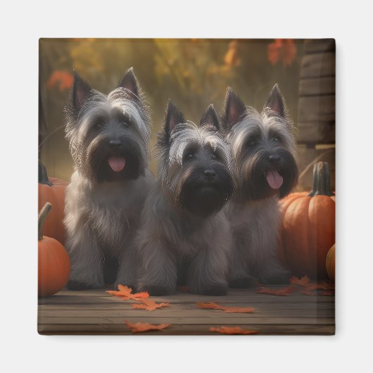 Skye Terrier Puppy Herfst Delight Pompoen Magneet (Voorkant)
