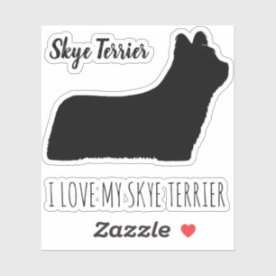 Skye Terrier Silhouette Hondenras Vinyl Sticker