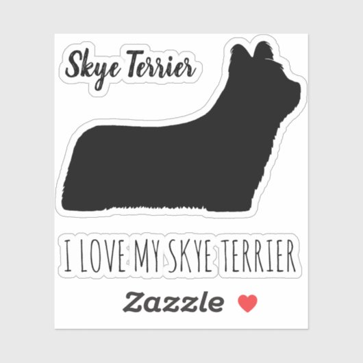 Skye Terrier Silhouette Hondenras Vinyl Sticker (Vel)