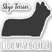 Skye Terrier Silhouette Hondenras Vinyl Sticker (Voorkant)