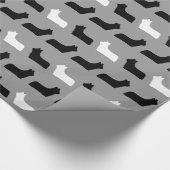 Skye Terrier Silhouetten Patroon Cadeaupapier (Hoek)