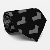 Skye Terrier Silhouettes Pattern Grey and Black Stropdas (Opgerold)