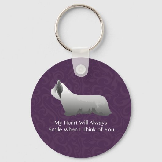 Skye Terrier Thinking of You Design Sleutelhanger (Voorkant)