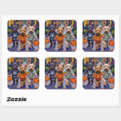 Skye Terrier Trick-or-Treating Halloween Costumes Vierkante Sticker (Vel)