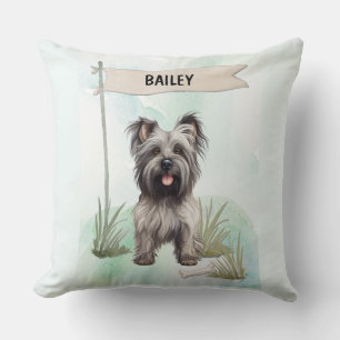 Skye Terrier-waterverf Gepersonaliseerde Hond Kussen
