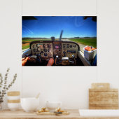 Skyhawk Cockpit in HDR. Poster (Keuken)