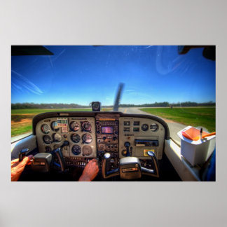 Skyhawk Cockpit in HDR. Poster