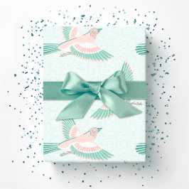 Skylark in Teal and Flamingo Cadeaupapier