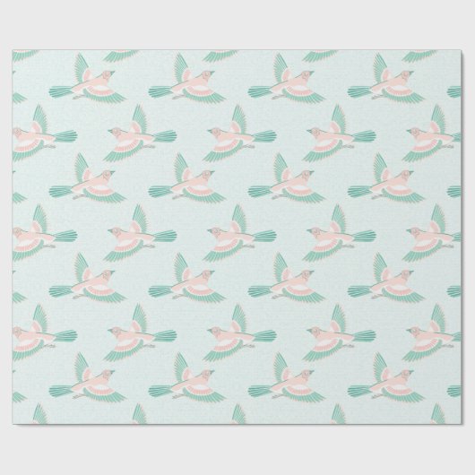 Skylark in Teal and Flamingo Cadeaupapier (Vlak)