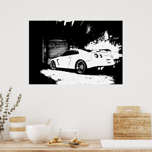 Skyline achterste Uitzicht Poster (Keuken)