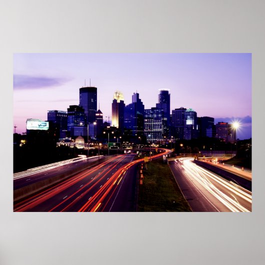 Skyline at dusk, Minneapolis, Minnesota Poster (Voorkant)