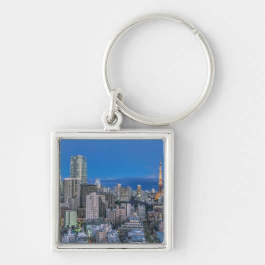 Skyline bij schemering sleutelhanger (Voorkant)