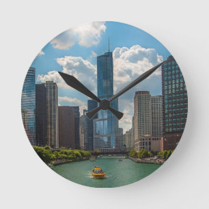 Skyline Chicago Ronde Klok