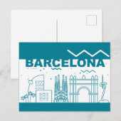 Skyline City Landschap | Barcelona, Spanje Briefkaart (Voorkant / Achterkant)