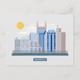 Skyline City Landschap   Nashville, Tennessee Briefkaart