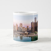 Skyline de Détroit à Dawn Jumbo Mug (Devant)