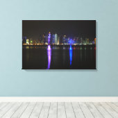 Skyline de Doha, Qatar sur papier de toile de nuit (Insitu (Plancher de Bois))