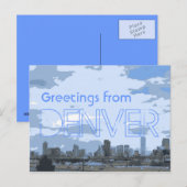 Skyline Denver Colorado saluant carte postale arti (Devant / Derrière)