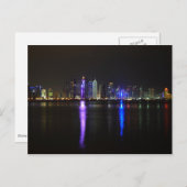 Skyline Doha, Qatar, carte postale de nuit (Devant / Derrière)