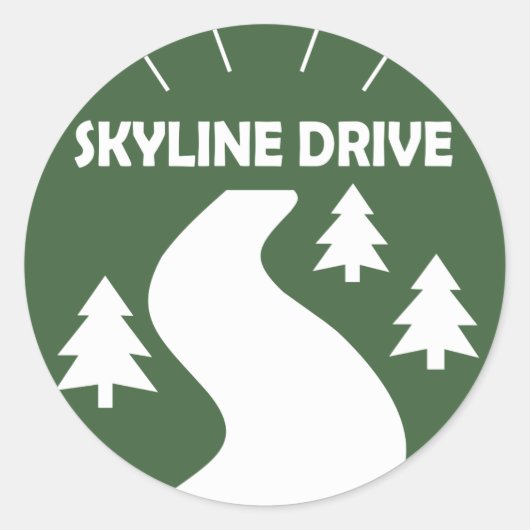 Skyline Drive Ronde Sticker (Voorkant)
