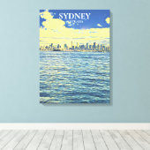 Skyline du port de Sydney Impression voyage (Insitu (Plancher de Bois))