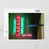 Skyline Garage Auto Service Neon Sign Feestdagenkaart (Voorkant / Achterkant)