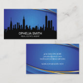 Skyline Gebouwen | Modern Geometrisch Visitekaartje (Voorkant / Achterkant)