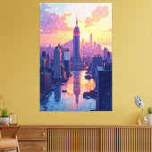 Skyline Glow Canvas Afdruk (Insitu (Woonkamer))
