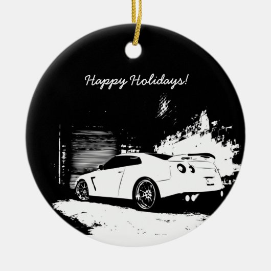 Skyline GT-R-kerstversients Keramisch Ornament (Voorkant)